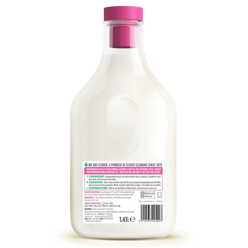 ecover Sensitive Fabric Softener Apple Blossom and Almond Scent - 1.43 Litre - Image 2